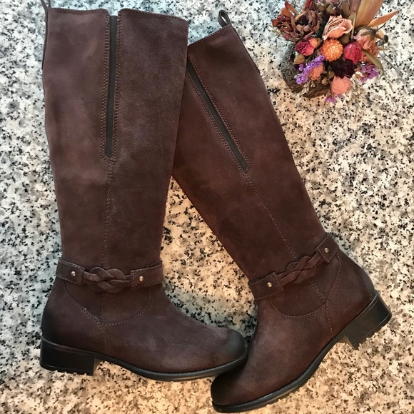 NEW! Clarks Brown Leather Riding Boots - Picture 4 of 5